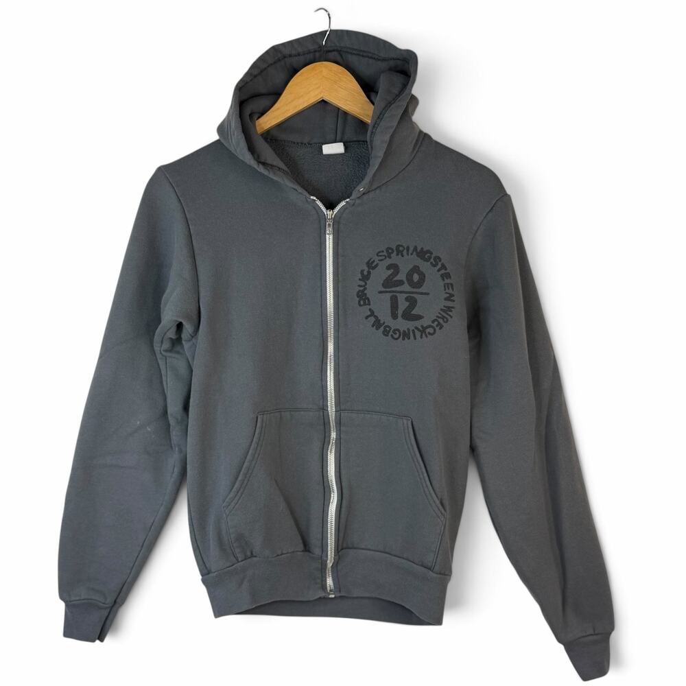 Bruce Springsteen 2012 Wrecking Ball Concert Tour Full Zip Hoodie Gray Small